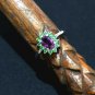 Purple Garnet Cluster Ring Sterling Sliver Ring For Birthday/Anniversary Gift.