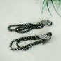 14k Gold Spinel Beads Dangle Earring Pave Diamond 925 Silver Tassel Earrings.