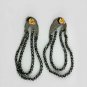 14k Gold Spinel Beads Dangle Earring Pave Diamond 925 Silver Tassel Earrings.