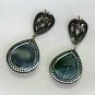 14k Gold Pave Diamond Black Spinel Dangle Earring 925 Silver Handmade Earring.