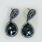 14k Gold Pave Diamond Black Spinel Dangle Earring 925 Silver Handmade Earring.