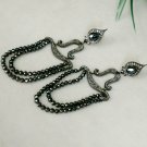 14k Gold Spinel Beads Earring Pave Diamond 925 Silver Dangle Earring Christmas. 14k Gold Spinel Beads Earring Pave Diamond 925 Silver Dangle Earring Christmas.