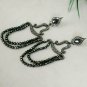 14k Gold Spinel Beads Earring Pave Diamond 925 Silver Dangle Earring Christmas.