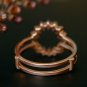 Diamond Ring Guard Round Classic Halo Ring Enhance 14k Gold Wedding Stack Bands.