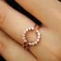Diamond Ring Guard Round Classic Halo Ring Enhance 14k Gold Wedding Stack Bands.