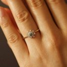 Diamond Wedding Ring Diamond Cluster Ring Tsavorite Diamond Cluster Snowflake.