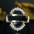 Oval Ring Guard Diamond 14k Gold Halo Ring Enhancer Wedding Stack Ring Guard.