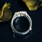 Oval Ring Guard Diamond 14k Gold Halo Ring Enhancer Wedding Stack Ring Guard.