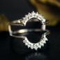 Oval Ring Guard Diamond 14k Gold Halo Ring Enhancer Wedding Stack Ring Guard.