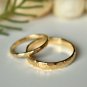 14k Solid Gold Matching Couples Rings His Her Brushed Wedding Band Couple Ring.