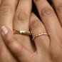 14k Solid Gold Matching Couples Rings His Her Brushed Wedding Band Couple Ring.
