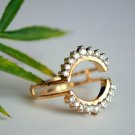 Diamond Ring Guard 14k Gold Round Solitaire Ring Enhancer Anniversary Bands.