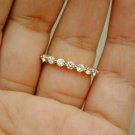 14k Solid Gold Diamond Band Yellow Gold 7 Diamond Wedding Band Anniversary Gift.
