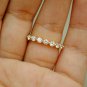 14k Solid Gold Diamond Band Yellow Gold 7 Diamond Wedding Band Anniversary Gift.
