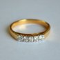 14k Solid Gold Five Diamond Band Ring Yellow Gold Diamond Journey Ring Band Gift