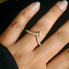 Chevron Diamond Band 14k Gold Stack Ring Bridal Double V Band Wedding Ring Gift. Chevron Diamond Band 14k Gold Stack Ring Bridal Double V Band Wedding Ring Gift.