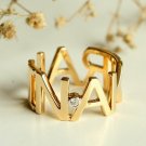 14k Solid Gold Eternity Name Band Diamond 8mm Broad Personalized Name Ring.