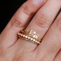 Diamond Ring Set Of 3 14k Solid Gold Ring Band Custom Name Ring Eternity Band.