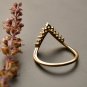 Chevron Band Ring 14k Gold Natural Diamond Crown Tiara Wedding Band Promise Gift