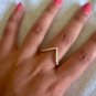 Chevron And Leaf Ring Enhancer Bands 14k Solid Gold Diamond Engagement Ring Gift