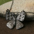 925 Sterling Silver Butterfly Necklace Natural Diamond Insect Pendant Jewelry. 925 Sterling Silver Butterfly Necklace Natural Diamond Insect Pendant Jewelry.