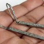 Pave Diamond Bar Hook Earring 925 Sterling Silver Vintage Style Jewelry Gift.