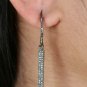 Pave Diamond Bar Hook Earring 925 Sterling Silver Vintage Style Jewelry Gift.