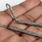 Pave Diamond Bar Hook Earring 925 Sterling Silver Vintage Style Jewelry Gift.