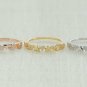 Diamond Triangle Alternating Band Unique Wedding Engagement 14k Solid Gold Ring.