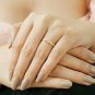 Diamond Triangle Alternating Band Unique Wedding Engagement 14k Solid Gold Ring.
