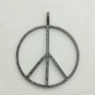 Genuine Diamond Peace Pendant 925 Sterling Silver Peace Sign Necklace Charm Gift Genuine Diamond Peace Pendant 925 Sterling Silver Peace Sign Necklace Charm Gift