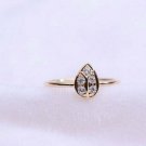 Diamond Ring 14k Yellow Gold Engagement Ring Pear Shape Natural Diamond Ring. Diamond Ring 14k Yellow Gold Engagement Ring Pear Shape Natural Diamond Ring.