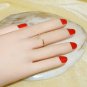 Two Gold Ring Open White Stone 14K Engagement Diamond Band Ladies Thin Ring Band