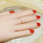 Two Gold Ring Open White Stone 14K Engagement Diamond Band Ladies Thin Ring Band