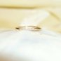 Two Gold Ring Open White Stone 14K Engagement Diamond Band Ladies Thin Ring Band