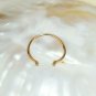 Two Gold Ring Open White Stone 14K Engagement Diamond Band Ladies Thin Ring Band