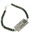 Spinel Beaded Bracelet Pave Diamond 925 Silver Fashion Beaded Charm Bracelet.