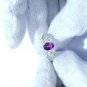 Purple Garnet Ring Sterling Silver Ring Combination Ring For Wedding/Anniversary