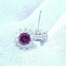 Purple Garnet And Topaz Combination Cluster Earring In 925 Sterling Silver Gift. Purple Garnet And Topaz Combination Cluster Earring In 925 Sterling Silver Gift.