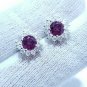 Purple Garnet And Topaz Combination Cluster Earring In 925 Sterling Silver Gift.