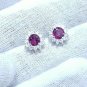 Purple Garnet And Topaz Combination Cluster Earring In 925 Sterling Silver Gift.