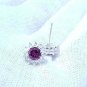 Purple Garnet And Topaz Combination Cluster Earring In 925 Sterling Silver Gift.