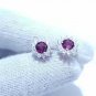 Purple Garnet And Topaz Combination Cluster Earring In 925 Sterling Silver Gift.
