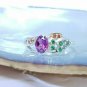 Purple Garnet 925 Silver Combination Ring For Proposal Gift For Girlfriend.