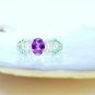 Purple Garnet Combination Ring For Anniversary Gift For Women 925 Silver Ring.