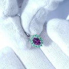 Purple Garnet Cluster pendant sterling silver pendant for birthday gift Purple Garnet Cluster pendant sterling silver pendant for birthday gift
