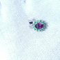 Purple Garnet Cluster pendant sterling silver pendant for birthday gift