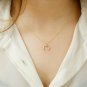 Crescent Moon Diamond Necklace 14k Solid Gold Double Horn Gold Necklace Jewelry.