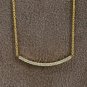 Diamond Bar Necklace Dainty Curved Bar Diamond Choker Necklace 14k Solid Gold.