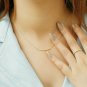 Diamond Bar Necklace Dainty Curved Bar Diamond Choker Necklace 14k Solid Gold.
